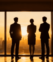 商务人士办公室赏城市日落4591#横屏 