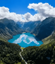 山脉湖泊自然风光全景2406#横屏 