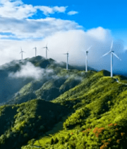 山间云海中的风力发电机组1723#横屏 