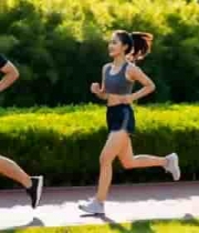  男女公园跑步锻炼素材1214#横屏 	 