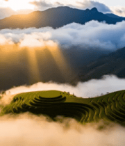 山间梯田云海日出景象5521#横屏 