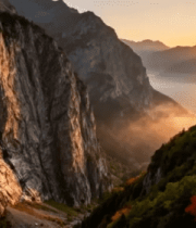 山间日出自然风光4357#横屏 