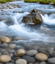 山间溪流潺潺流水景象377#横屏 