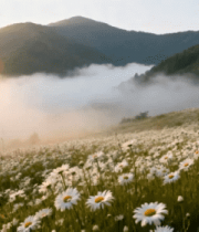 山间花海日出美景2963#横屏 