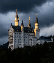 山间城堡乌云下景象2149#横屏 