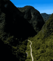 山间公路自然风光俯瞰4074#横屏 