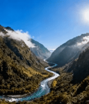 山谷间蜿蜒河流自然风光1846#横屏 