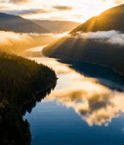 山间湖泊日出自然风光3305#横屏 