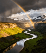 山间河谷彩虹自然风光4517#横屏 