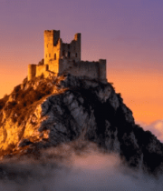 山顶古堡日出自然风光1993#横屏 