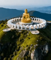 山顶金色大佛全景3418#横屏 