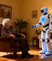  老人与机器人室内互动场景2237#横屏 	 