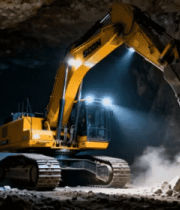 山洞内挖掘机施工场景3268#横屏 