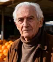  老人在水果摊前特写581#横屏 	 -