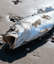 沙滩上的死鱼特写2020#横屏 