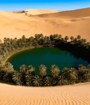 沙漠中古建筑日落景象4923#横屏 