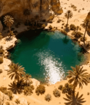 沙漠中的绿洲岩石景观1320#横屏 