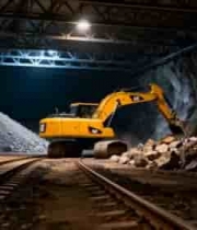  矿洞内挖掘机作业场景3058#横屏 	 