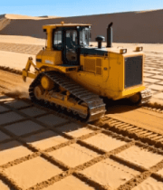 沙漠中推土机作业场景4224#横屏 