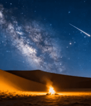 沙漠星空下的篝火场景1984#横屏 