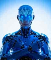  蓝色机器人双臂交叉特写298#横屏 	 - 