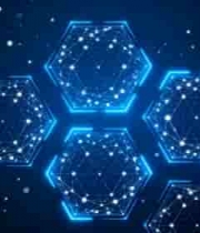  蓝色科技感六边形粒子背景1844#横屏 	 -