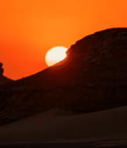 沙漠夕阳下的岩石景观2108#横屏 