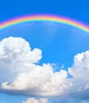  蓝天白云下的彩虹景观461#横屏 	 