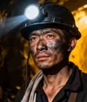  矿洞内矿工特写30#横屏 	 