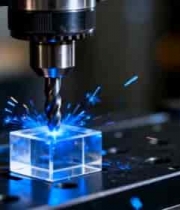  机械钻孔加工透明立方体456#横屏 	 