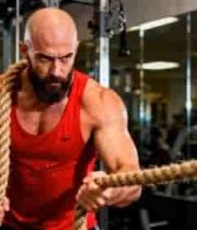  健身房男人战绳训练画面339#横屏 	 