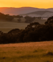 日落时分田野山丘自然风光4262#横屏 