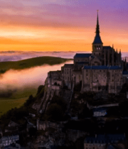 日出时圣米歇尔山全景4154#横屏 