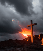 日落时分山间立柱景观176#横屏 