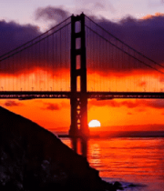 日落时分桥梁全景416#横屏 