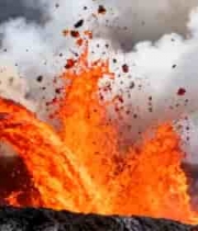  火山岩浆喷发自然景象1336#横屏 	 