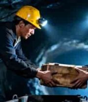  矿洞内工人传递木箱场景1674#横屏 	 