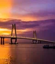 跨海大桥日出全景41#横屏 	 - 