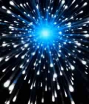  蓝色粒子光线放射素材1839#横屏 	 