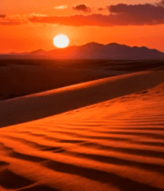 沙漠夕阳自然风光172#横屏 