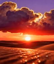 沙漠日落天空美景2288#横屏 