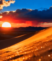 沙漠日落风景2298#横屏 