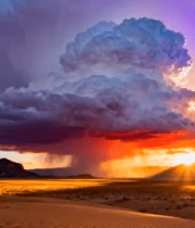 沙漠上空壮观云层景象175#横屏 