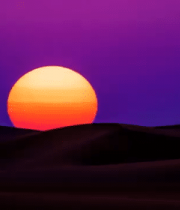 沙漠日落景象5394#横屏 