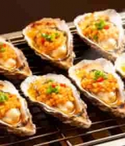  烤架上的蒜蓉生蚝228#横屏 	 