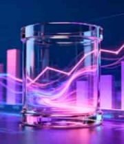  科技感玻璃杯与数据图表素材323#横屏 	 