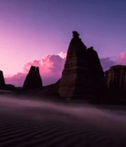 沙漠黄昏奇特地貌景观4520#横屏 