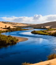 沙漠河流自然风光2131#横屏 