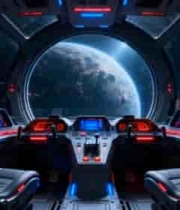  科幻宇宙飞船驾驶舱内景1367#横屏 	 