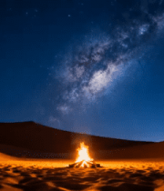 沙漠篝火星空夜景1789#横屏 
